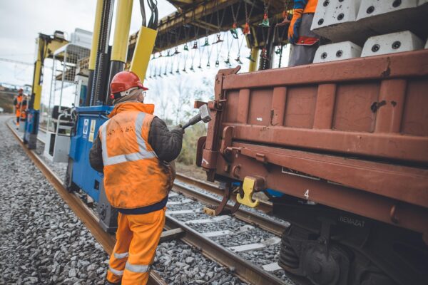 railway, crane, workers, work, job